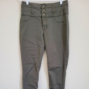 Army Green High Waisted Skinny Jeans